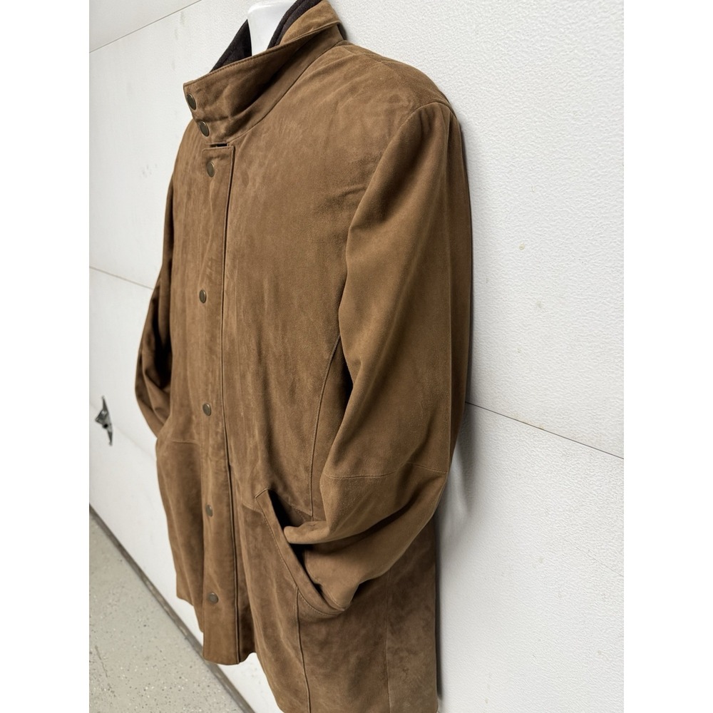 Brooks Brothers Leather Suede Field Jacket Men's XL Tan Zip Out Lining - Picture 4 of 16